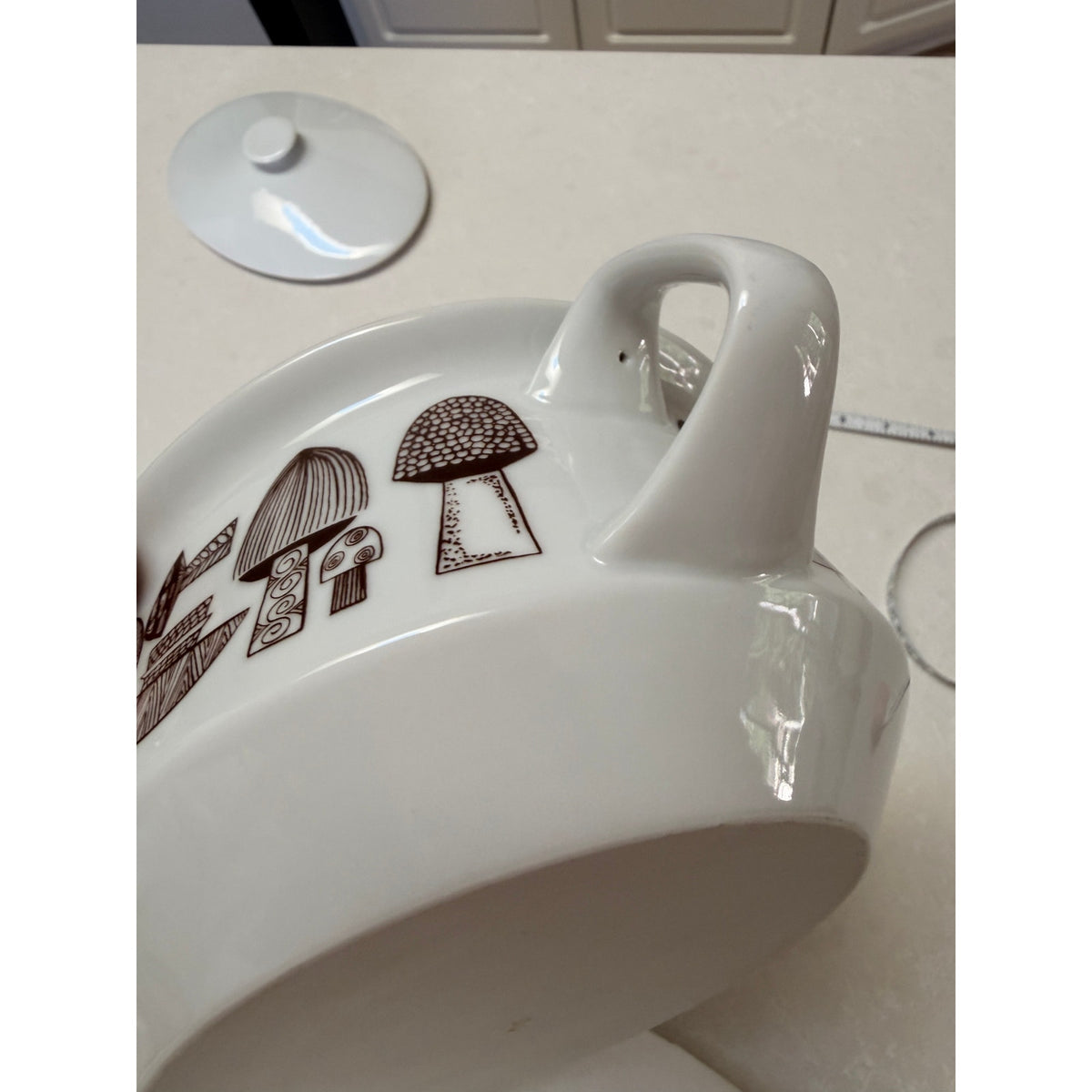 Vintage Arabia Finland Large Mushroom Motif Casserole Dish with Lid - Kaj Franck