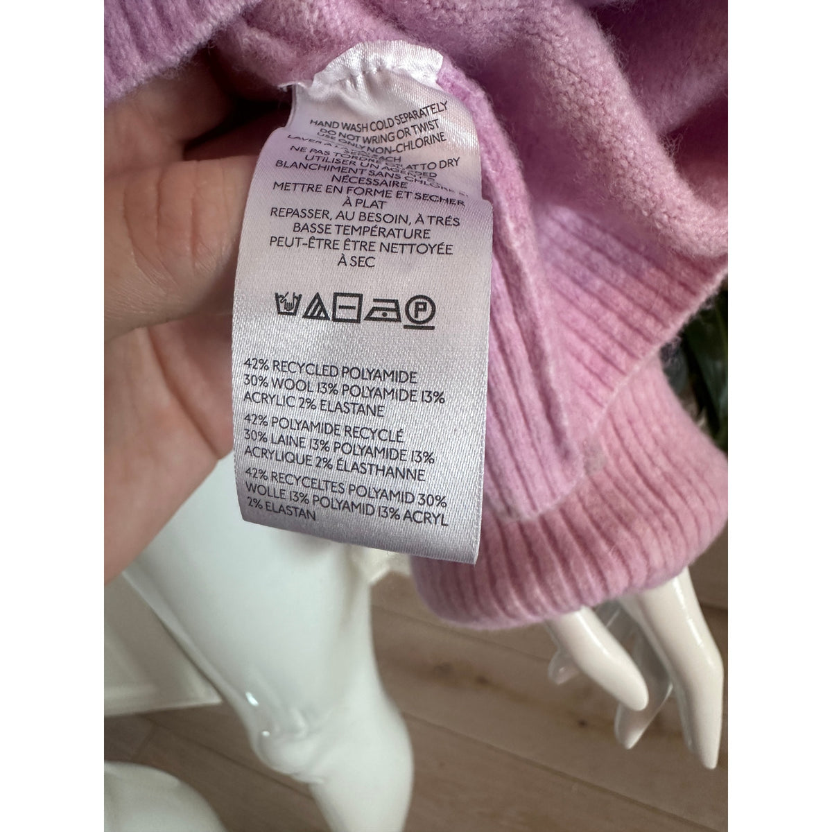Pilcro Anthropologie Lavender Oversized Crew Neck Knit Sweater with Ribbed Hem