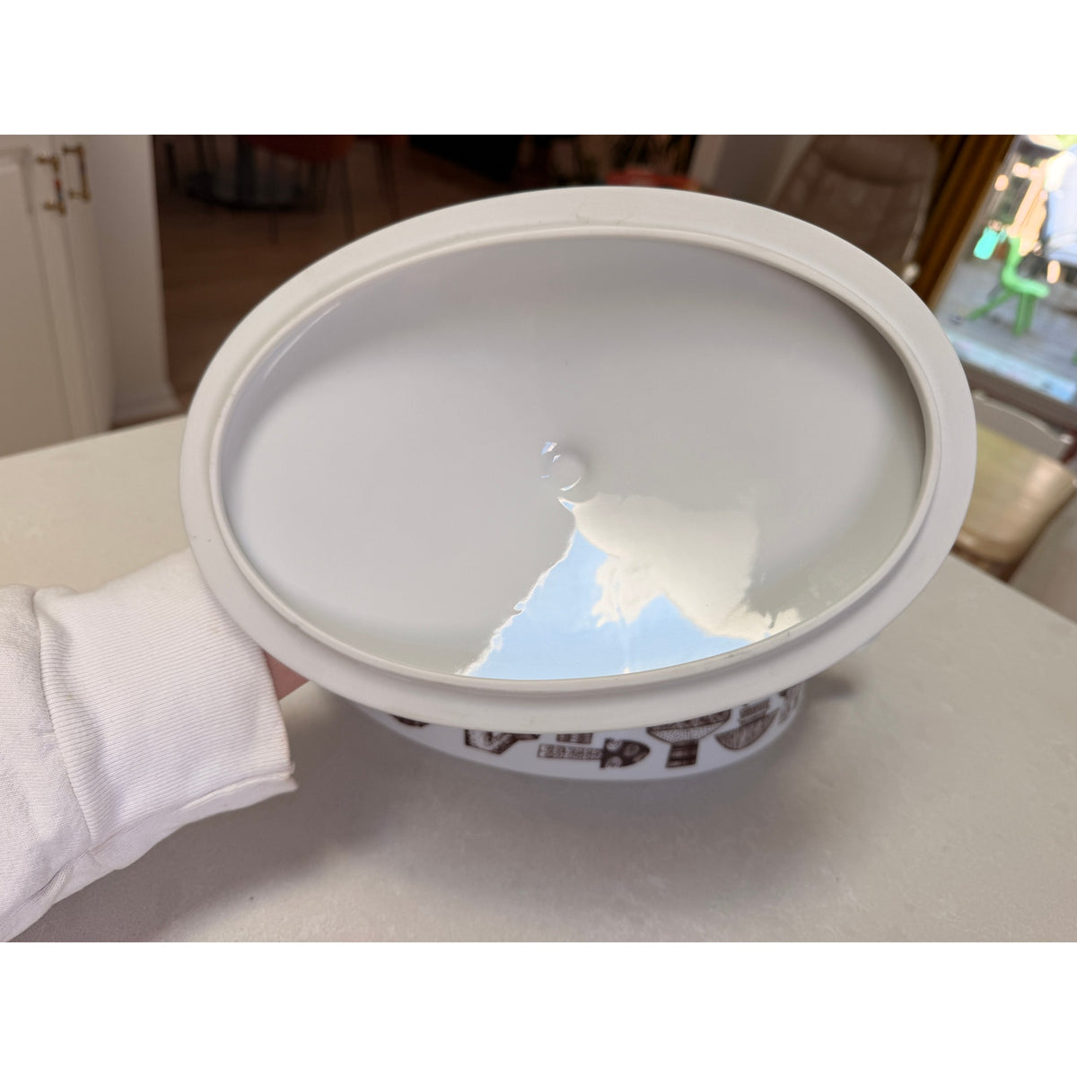 Vintage Arabia Finland Large Mushroom Motif Casserole Dish with Lid - Kaj Franck