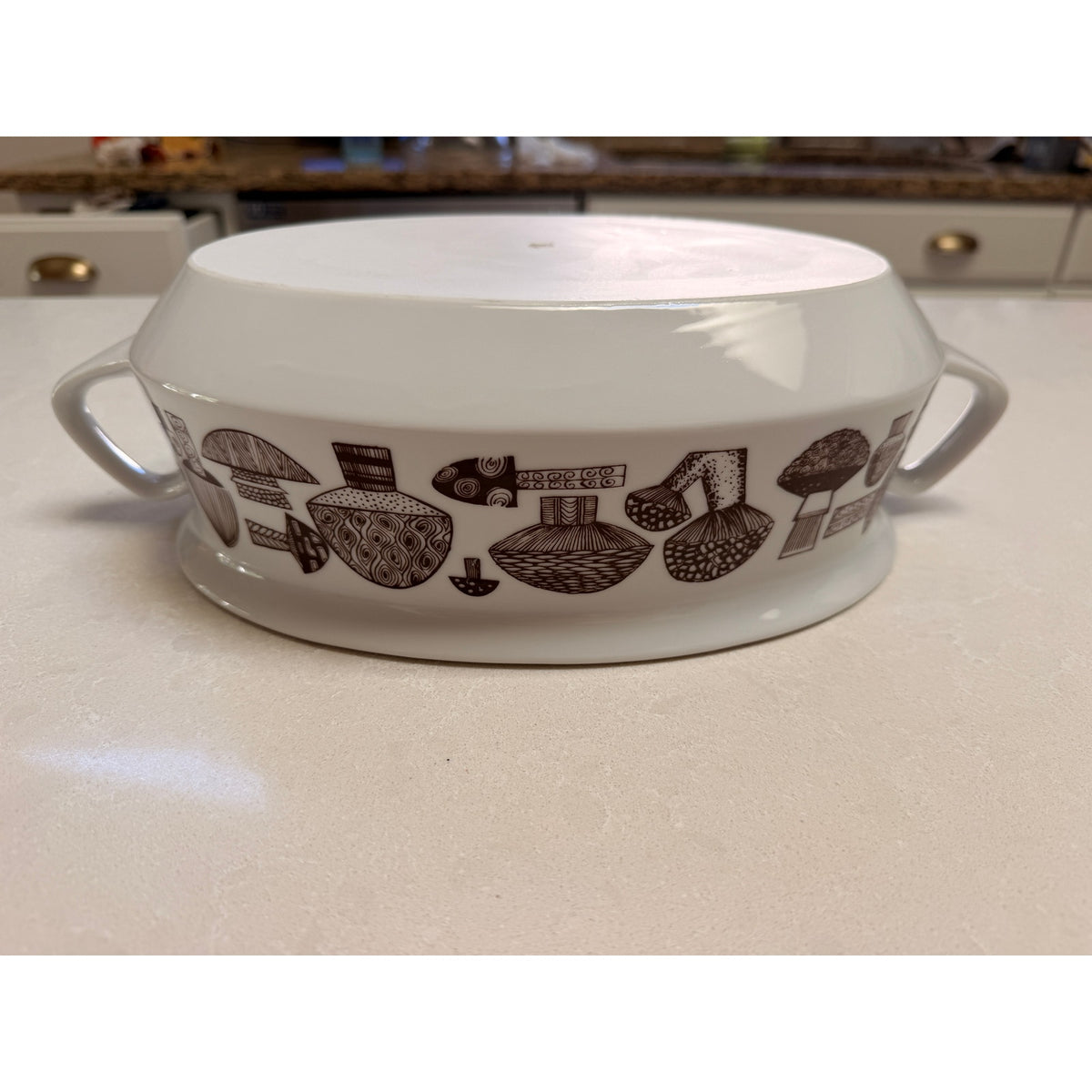 Vintage Arabia Finland Large Mushroom Motif Casserole Dish with Lid - Kaj Franck