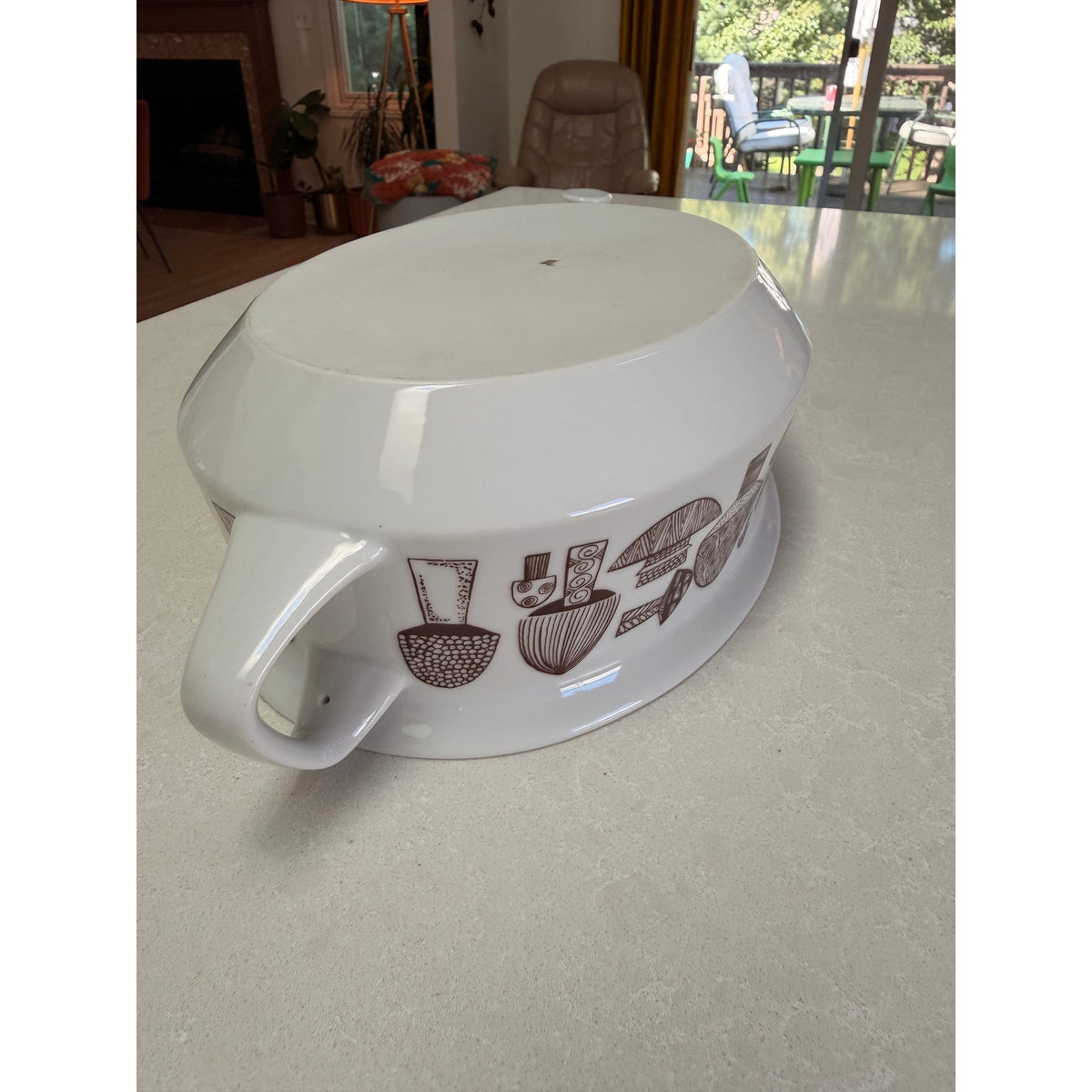 Vintage Arabia Finland Large Mushroom Motif Casserole Dish with Lid - Kaj Franck