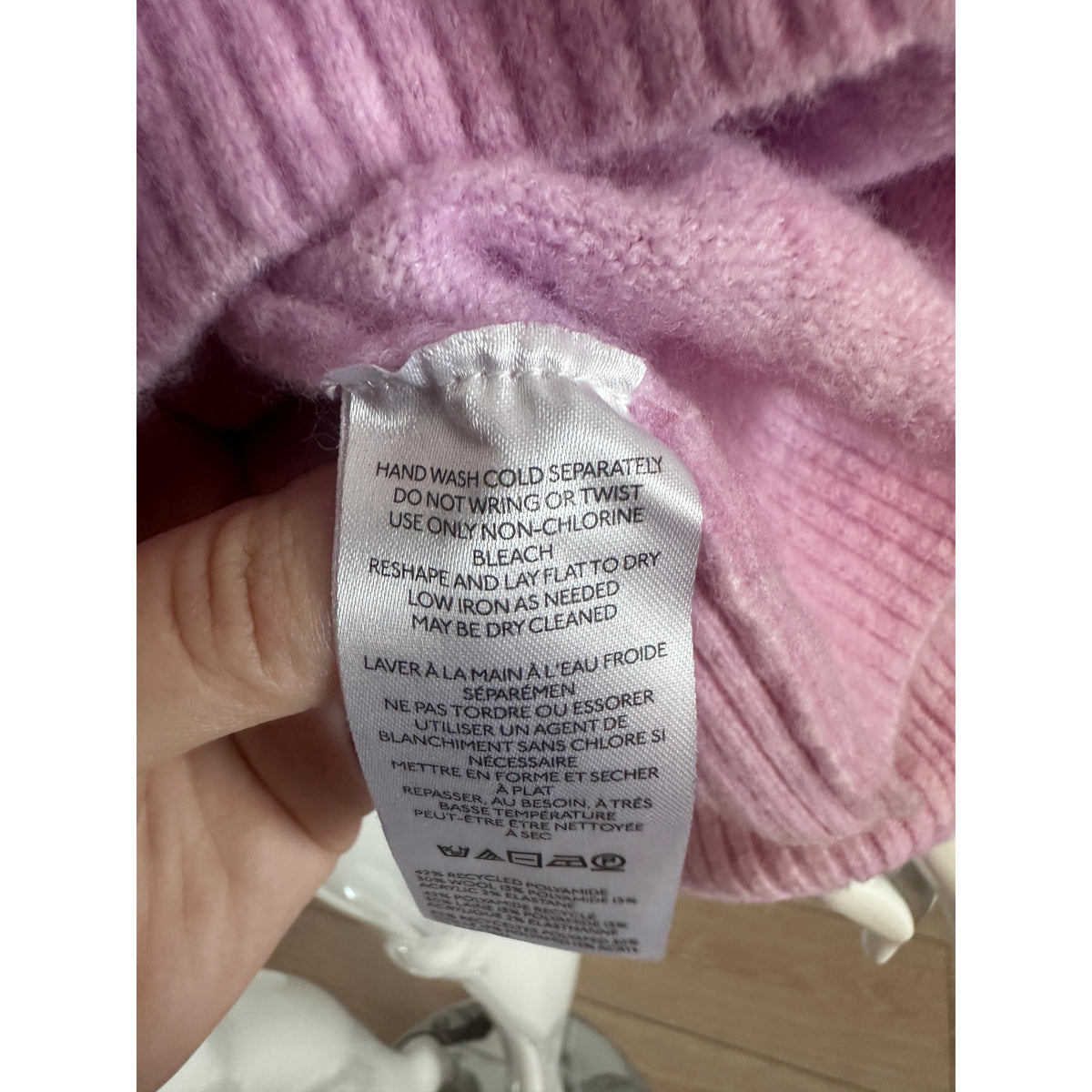 Pilcro Anthropologie Lavender Oversized Crew Neck Knit Sweater with Ribbed Hem